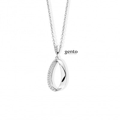Gento - Halsketting met hanger in zilver met zirkonium - RB16 Gento - Halsketting met hanger in zilver met zirkonium - RB16
