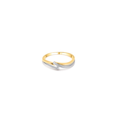 Ring 18kt goud bi-color met briljant - 50-00624-1272 - maat 54 Ring 18kt goud bi-color met briljant - 50-00624-1272 - maat 54