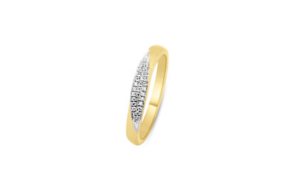 Ring 14kt goud bi-color met zirkonium - maat 54 - 50-00276-1051
