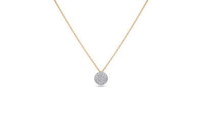 Ketting met hanger 18kt goud bicolor met briljant - 10C0149B - 42/45cm Ketting met hanger 18kt goud bicolor met briljant - 10C0149B - 42/45cm