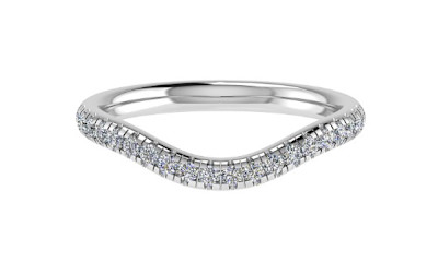 Alliance met bocht in 18kt wit goud met briljant - CMV 200G