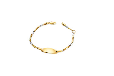 Babynaamplaat 18kt goud bi-color Babynaamplaat 18kt goud bi-color