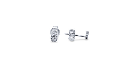Oorstekers 14kt wit goud met zirkonium - 30-70773-1055 Oorstekers 14kt wit goud met zirkonium - 30-70773-1055