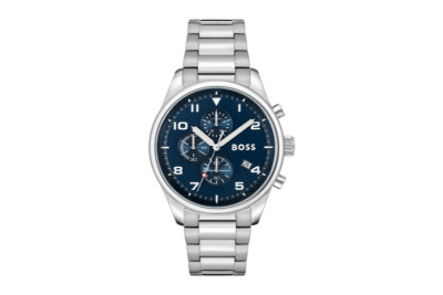 Hugo Boss - herenhorloge 44mm chronograaf met metalen band blauwe wijzerplaat - 1513989