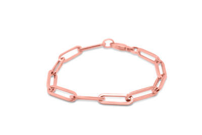 Armband 18kt rood goud - paperclip schaker Armband 18kt rood goud - paperclip schaker