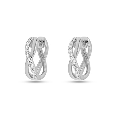 Creolen in 18kt wit goud met briljant - E10B0207W