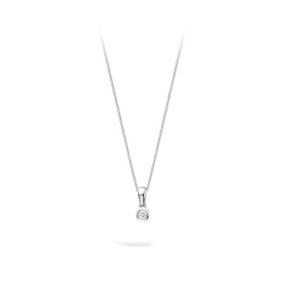 Halsketting met hanger in 18kt wit goud met briljant - PWL1058W10 Halsketting met hanger in 18kt wit goud met briljant - PWL1058W10