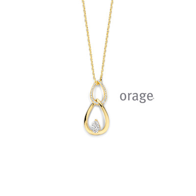 Orage - Halsketting met hanger in plaqué or met zirkonium - BB007 Orage - Halsketting met hanger in plaqué or met zirkonium - BB007
