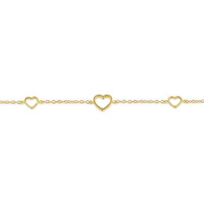 Armband in 18kt geel goud met hartjes  - B11A11417G