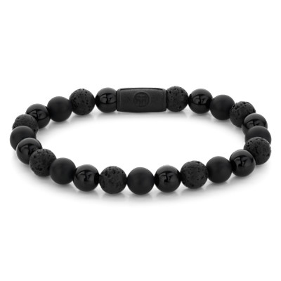 Rebel&Rose - Black Rocks - All-Black - 8mm M - RR-80073-B-M