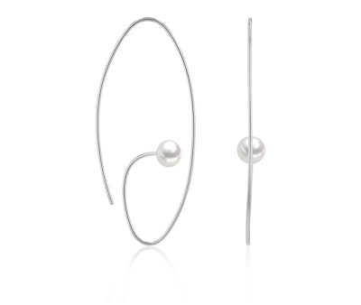 Oorringen in zilver met parels - 315.0457