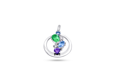 Hanger in zilver met gekleurde zirkonium - 350065 Hanger in zilver met gekleurde zirkonium - 350065