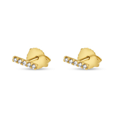 Oorknoppen in 18kt geel goud met briljant - E10O0187G