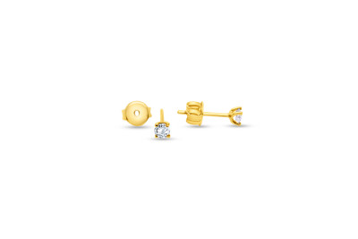 Oorring 18kt geel goud met zirkonium - 390555 - 30-00406-1070f- - Oorring 18kt geel goud met zirkonium - 390555 - 30-00406-1070f- -