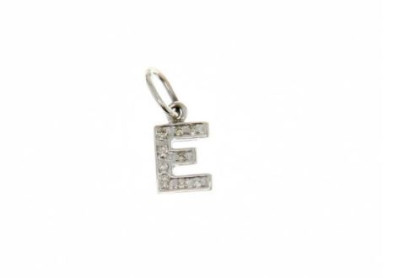 Letter 18kt wit goud met briljant - INB010E - E Letter 18kt wit goud met briljant - INB010E - E