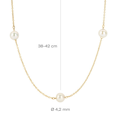 Blush - Halsketting in 14kt geel goud met parels - 3185YPW