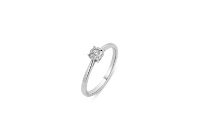 Verlovingsring - solitair - ring 18kt wit goud met briljant - 50-70588-1275