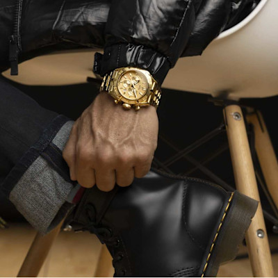 Jaguar - Herenhorloge in goudkleurig staal - J853/2