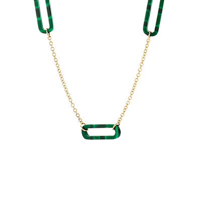 Blush - Halsketting in 14kt geel goud met malachiet - 3204YMA