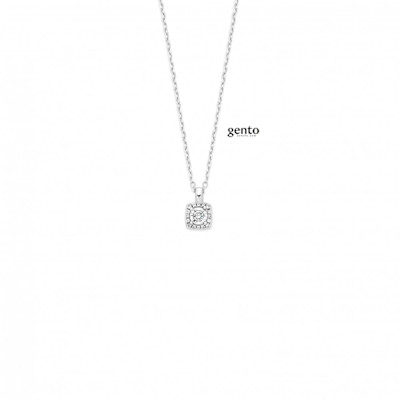 Gento - Halsketting met hanger in zilver met zirkonium - TB42