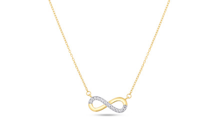 Ketting 18kt geel goud - 42/45cm - infinity - zirkonium Ketting 18kt geel goud - 42/45cm - infinity - zirkonium