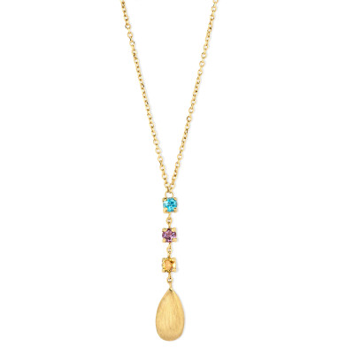 Femme Adoree - Halsketting in 18kt geel goud met topaas - amethist en citrien - F06C0646 Femme Adoree - Halsketting in 18kt geel goud met topaas - amethist en citrien - F06C0646