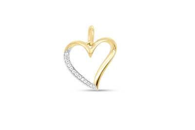 Hanger 14kt goud bi-color - hartje met zirkonium - 45-71260-1052
