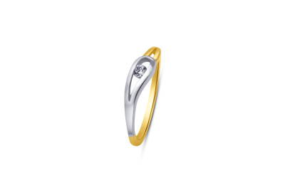 Ring 14kt goud bi-color met zirkonium - 50-71119-1052 - maat 54