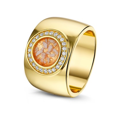 See You - gedenkjuweel - Ring in 9kt geel goud met zirkonium - RY 007 See You - gedenkjuweel - Ring in 9kt geel goud met zirkonium - RY 007
