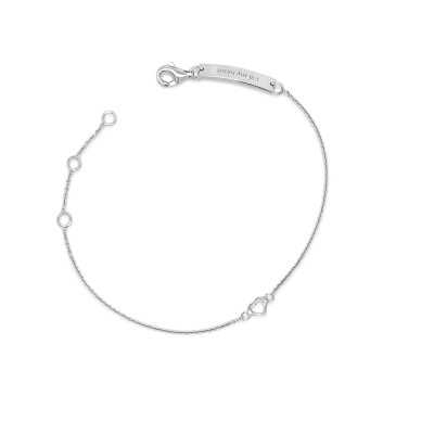 Armband zilver met hartje en plaatje - 90-10322-000-99-019 Armband zilver met hartje en plaatje - 90-10322-000-99-019