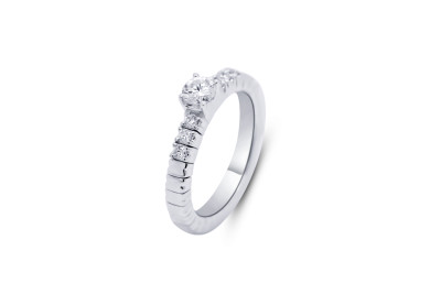 Verlovingsring - solitair - ring 18kt wit goud met briljant - 5280 - maat 53-59