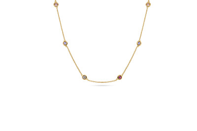 Ketting 18kt geel goud met diverse half edelstenen - 20-00087-7770 - 42/45cm Ketting 18kt geel goud met diverse half edelstenen - 20-00087-7770 - 42/45cm