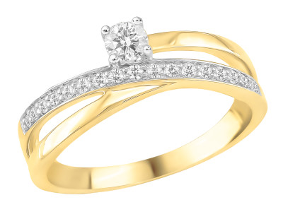 J & A - Ring in 18kt geel goud met briljant - JA6580 J & A - Ring in 18kt geel goud met briljant - JA6580