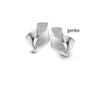 Gento - Oorknoppen in zilver met zirkonium - PB83 Gento - Oorknoppen in zilver met zirkonium - PB83