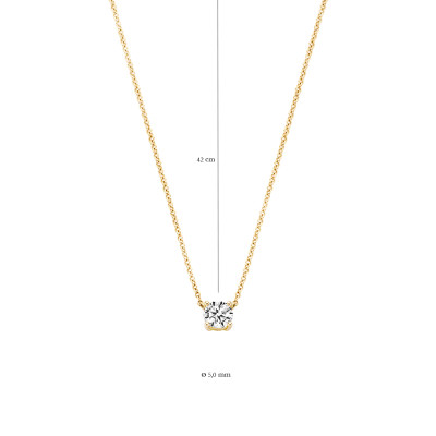 Blush - collier 14kt geel goud met zirkonium - 3049YZI
