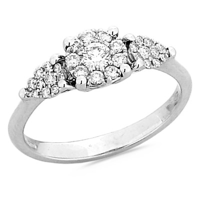 Verlovingsring - solitair - ring 18kt wit goud met briljant - 50444 - maat 54 Verlovingsring - solitair - ring 18kt wit goud met briljant - 50444 - maat 54