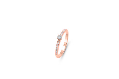 Ring in 18kt rood goud met briljant - 10R0180R Ring in 18kt rood goud met briljant - 10R0180R
