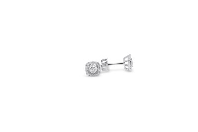 Oorstekers 18kt wit goud met briljant - 10O0142W Oorstekers 18kt wit goud met briljant - 10O0142W