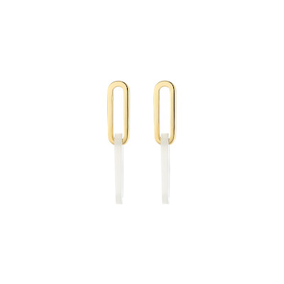 Blush - Oorhanger in 14kt geel goud met parelmoer - 7394YMP
