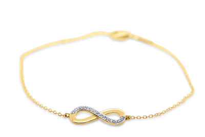 Armband 18kt geel goud - infinity - zirkonium Armband 18kt geel goud - infinity - zirkonium