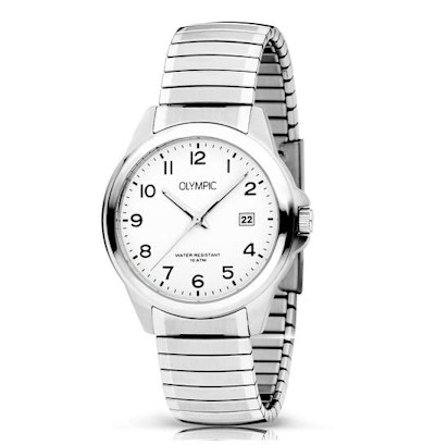 Olympic - Herenhorloge in staal met rekband - OL26HSS307