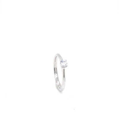 Ring solitair 14kt wit goud met zirkonium - 50-01236-1055F - maat 54 Ring solitair 14kt wit goud met zirkonium - 50-01236-1055F - maat 54
