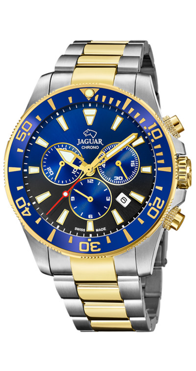 Jaguar - herenhorloge chrono bi-color met blauwe wijzerplaat - J862/4 Jaguar - herenhorloge chrono bi-color met blauwe wijzerplaat - J862/4