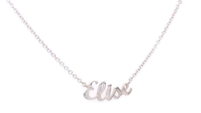 Naamketting - 18kt wit goud geschreven - hoogte 6mm - 42cm Naamketting - 18kt wit goud geschreven - hoogte 6mm - 42cm