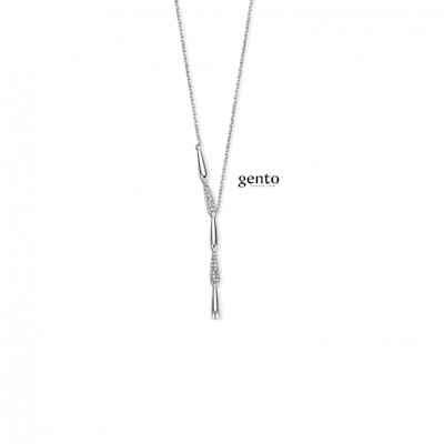 Gento - Halsketting in zilver met zirkonium - TB09