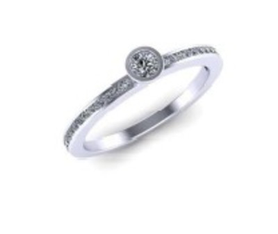 Verlovingsring - solitair - ring 18kt wit goud met briljant - 41-31290 - maat 53 Verlovingsring - solitair - ring 18kt wit goud met briljant - 41-31290 - maat 53