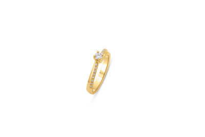 Giorgio Visconti - solitair - verlovingsring - 18kt geel goud met briljant - AG16184B - 21 - maat 53,5 Giorgio Visconti - solitair - verlovingsring - 18kt geel goud met briljant - AG16184B - 21 - maat 53,5