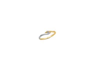Ring 18kt goud bi-color met briljant - 50-00327-1272 - maat 54 Ring 18kt goud bi-color met briljant - 50-00327-1272 - maat 54