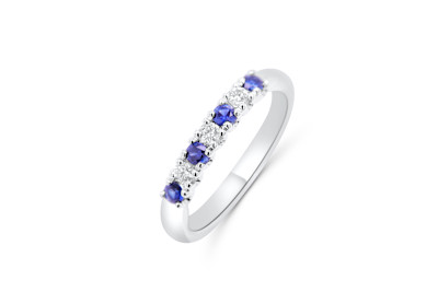 Giorgio Visconti - Alliance in 18kt wit goud met briljant en blauwe saffier - AB14136CZ