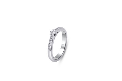 Verlovingsring - solitair - ring 18kt wit goud met briljant - 50-01193-1275 - maat 52